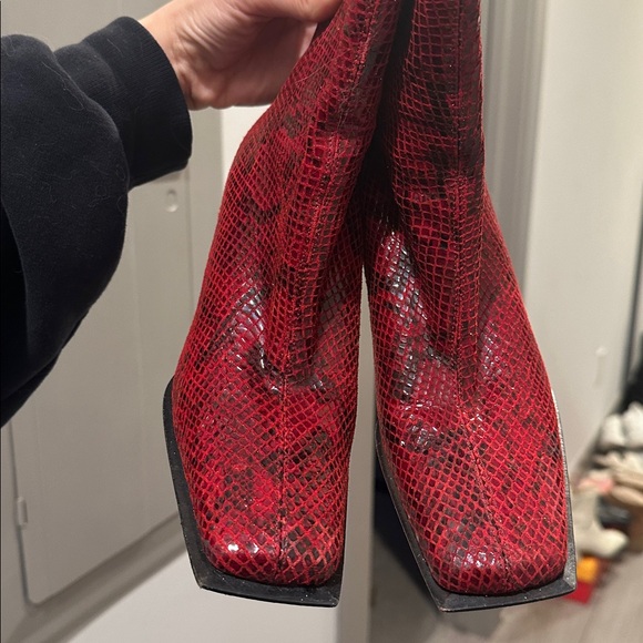 Stuart Weitzman Red Ankle Boots - Picture 11 of 11